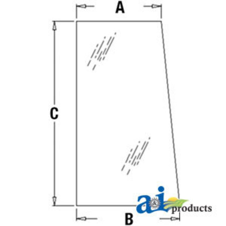 A & I PRODUCTS Glass, Side, Front (LH) - Side, Rear (RH) 48" x36" x2" A-AT171897